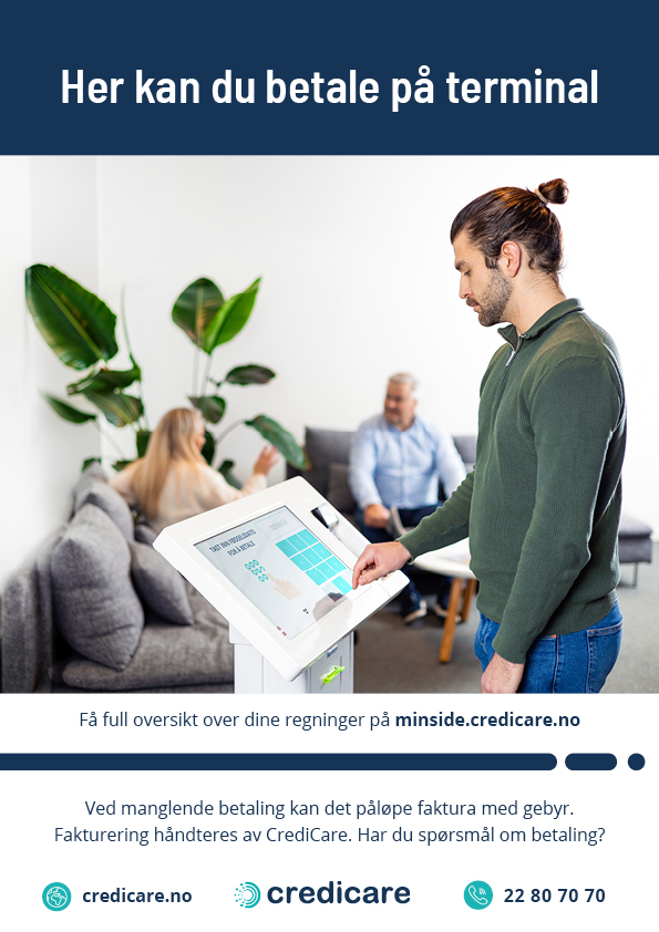 Plakat - Her kan du betale på terminal