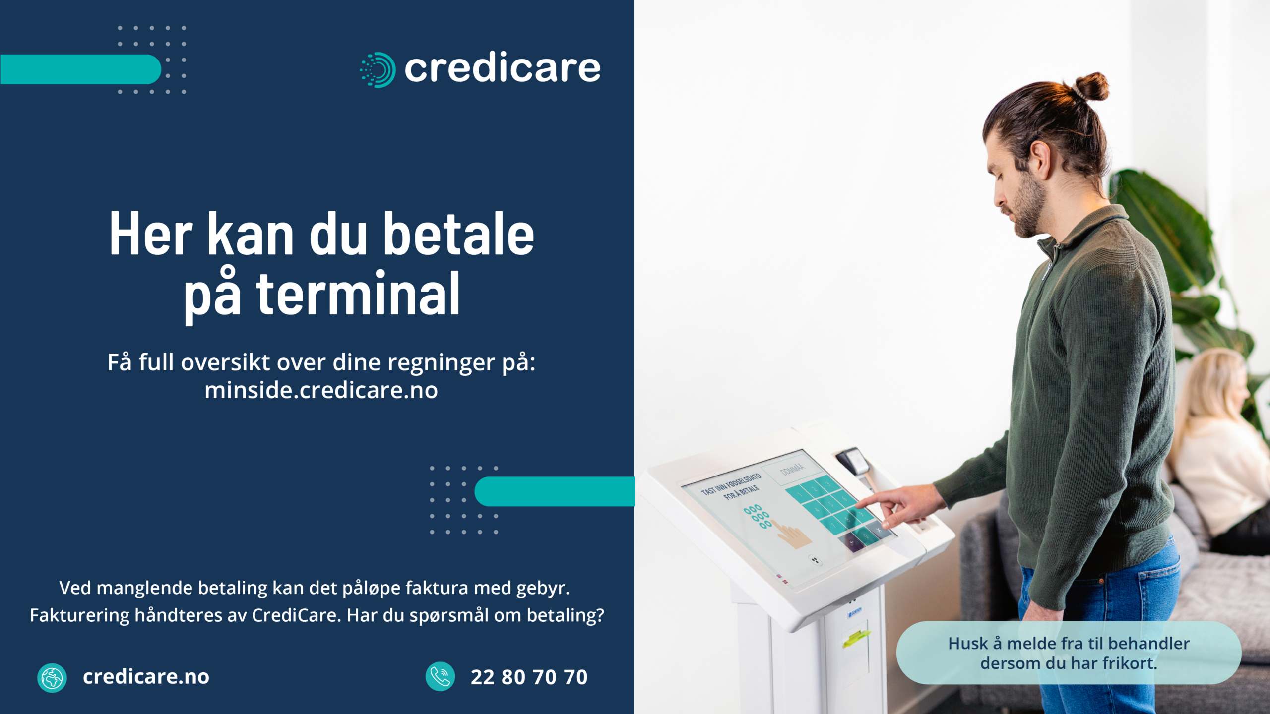 Digital plakat - Her kan du betale på terminal