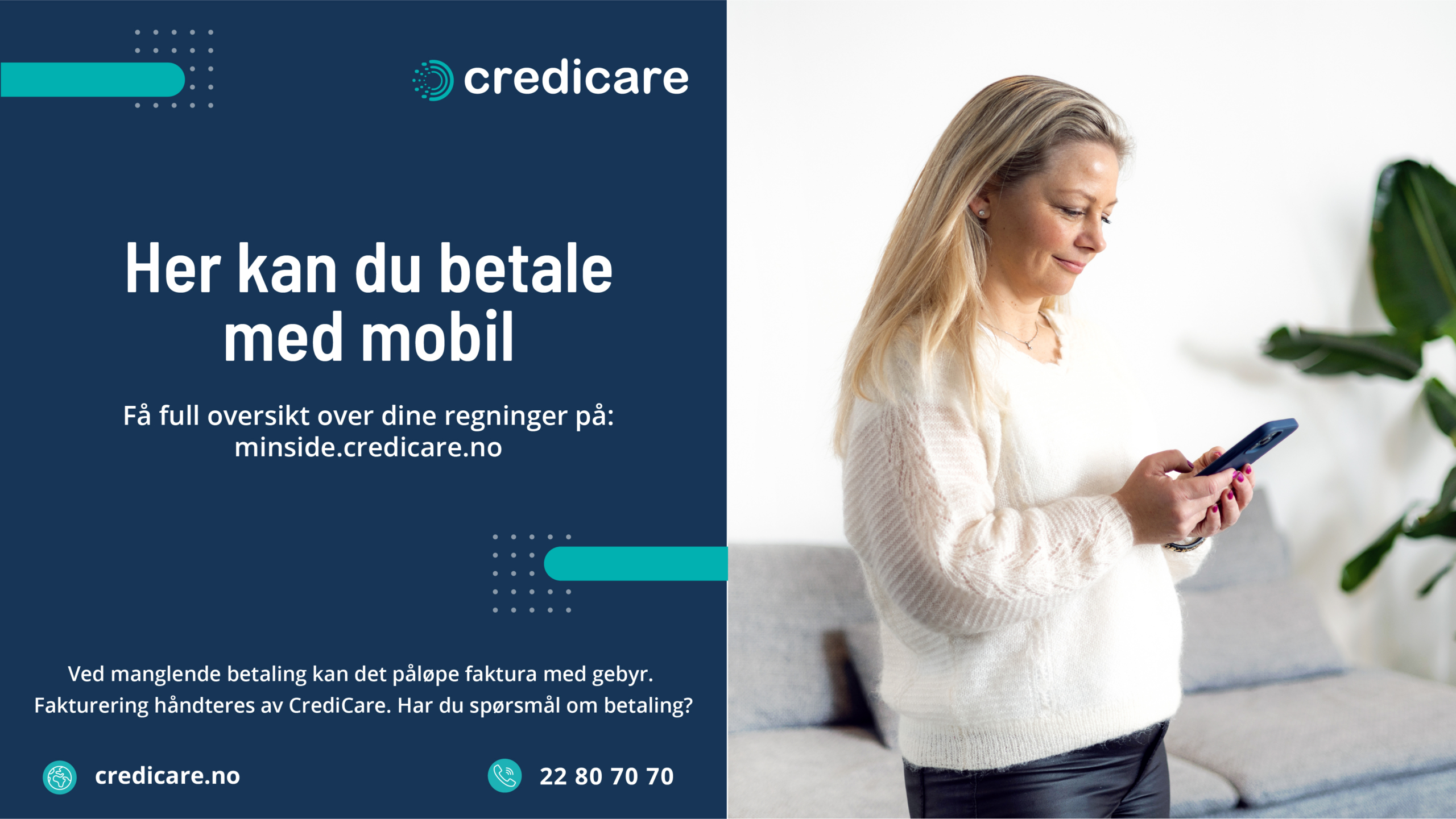 Digital plakat - Her kan du betale med mobil