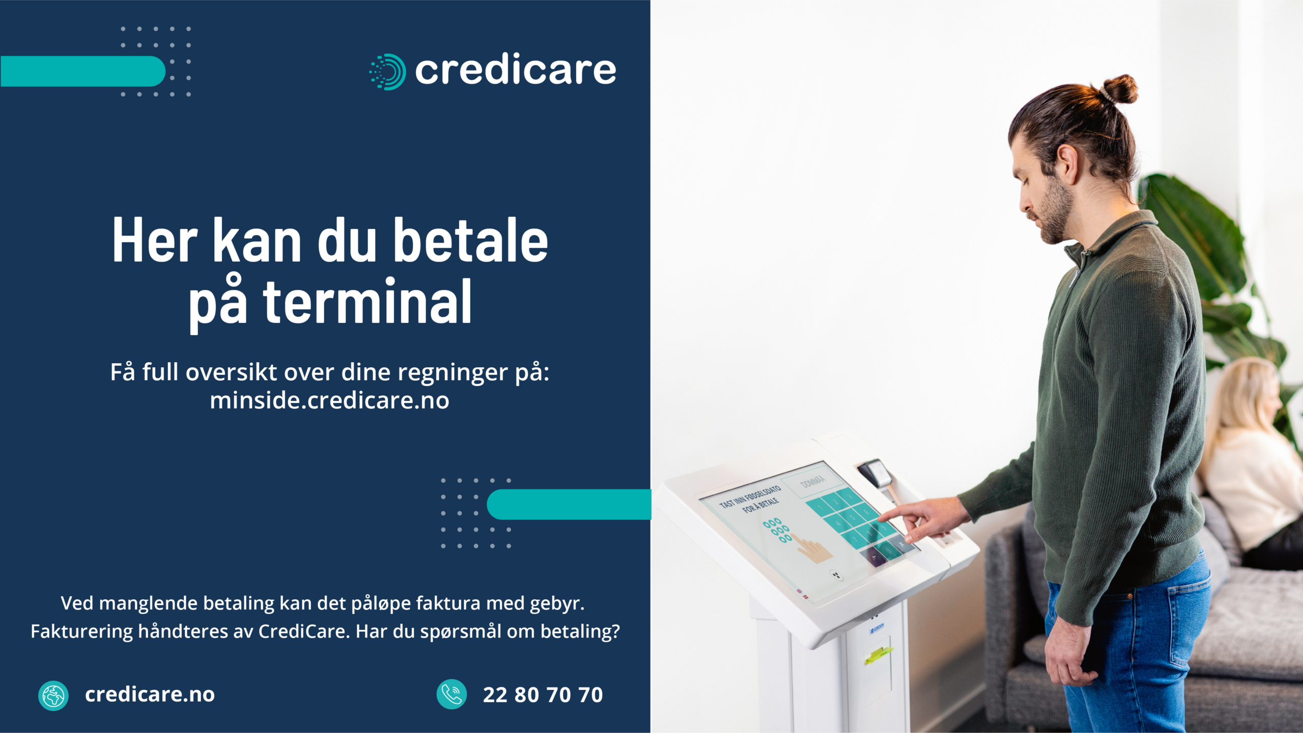 Digital plakat - Her kan du betale på terminal